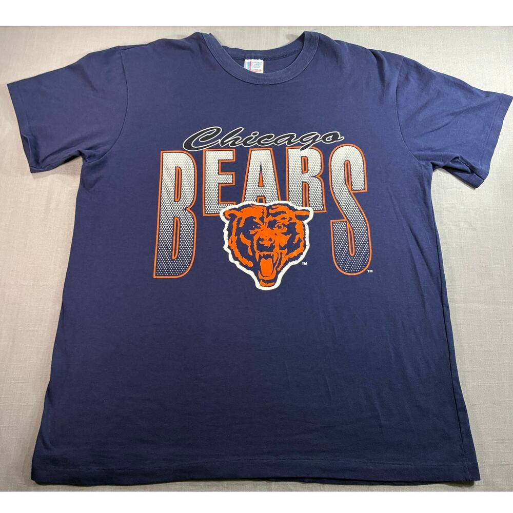 Vintage Chicago Bears Men's XXL Navy Garan USA Single Stitch Football T Shirt